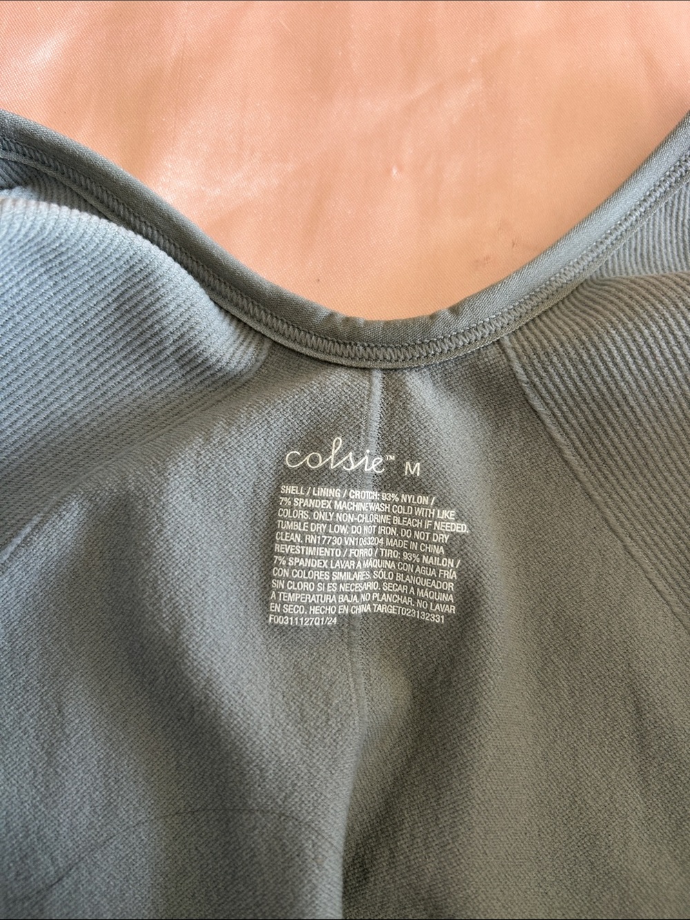 Colsie Grey Ribbed Tank Short One-Piece - Picture 2 of 6